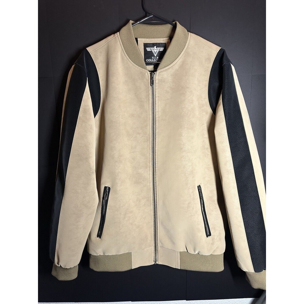 Vintage Pleather Bomber Jacket - VIP Collection - Large - High Quality